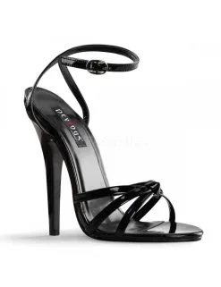 Pleaser USA Shoes Sandales Hauts Talons Domina Noires Vernis Pleaser