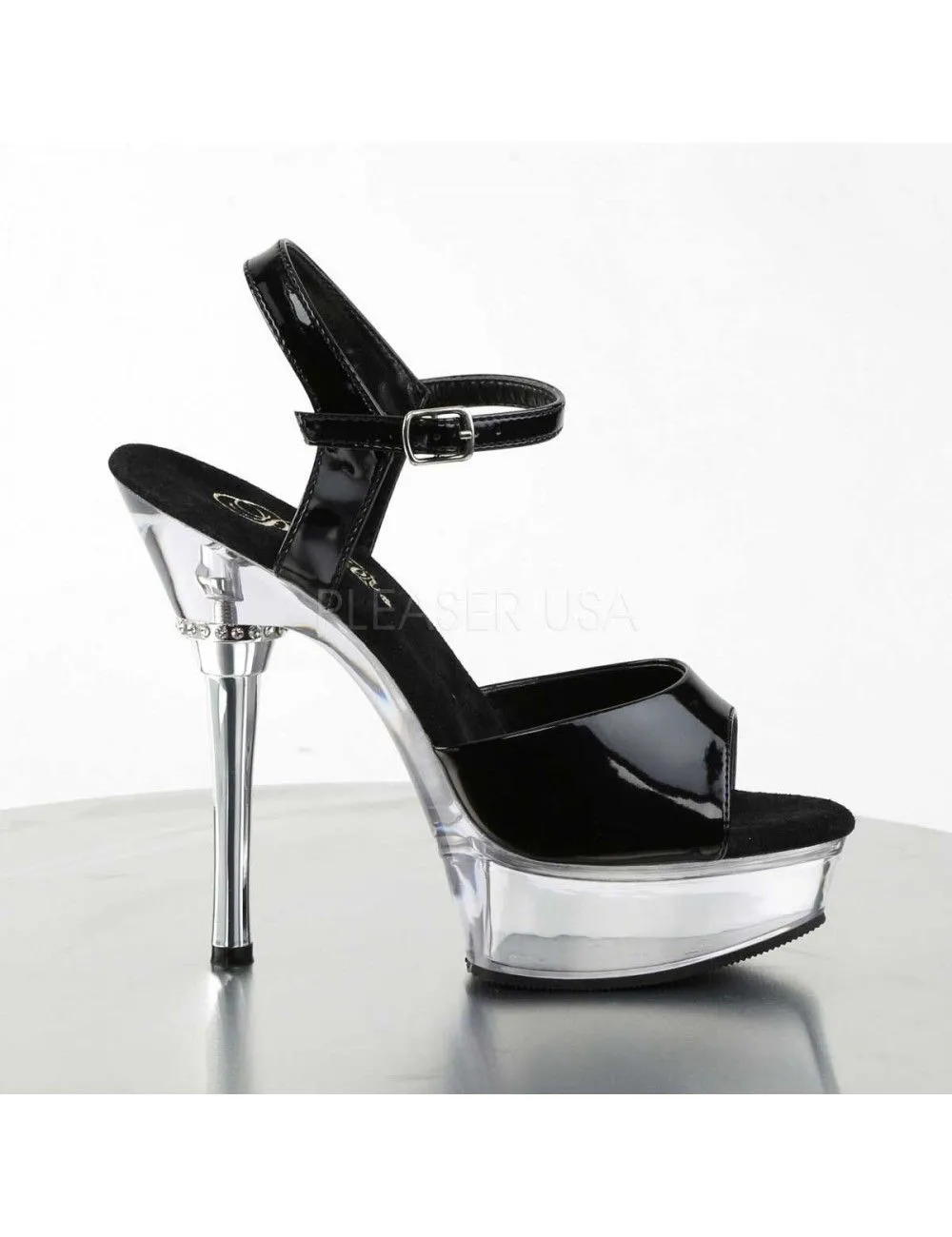 Pleaser USA Shoes Sandales Noir Vernis Allure 609 – Image 5
