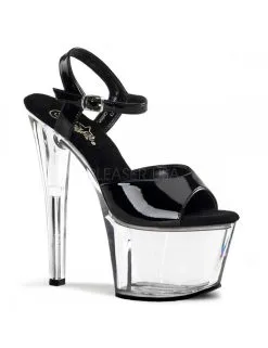 Pleaser USA Shoes Sandales Noires Plateforme Haut Talon Sky Pleaser