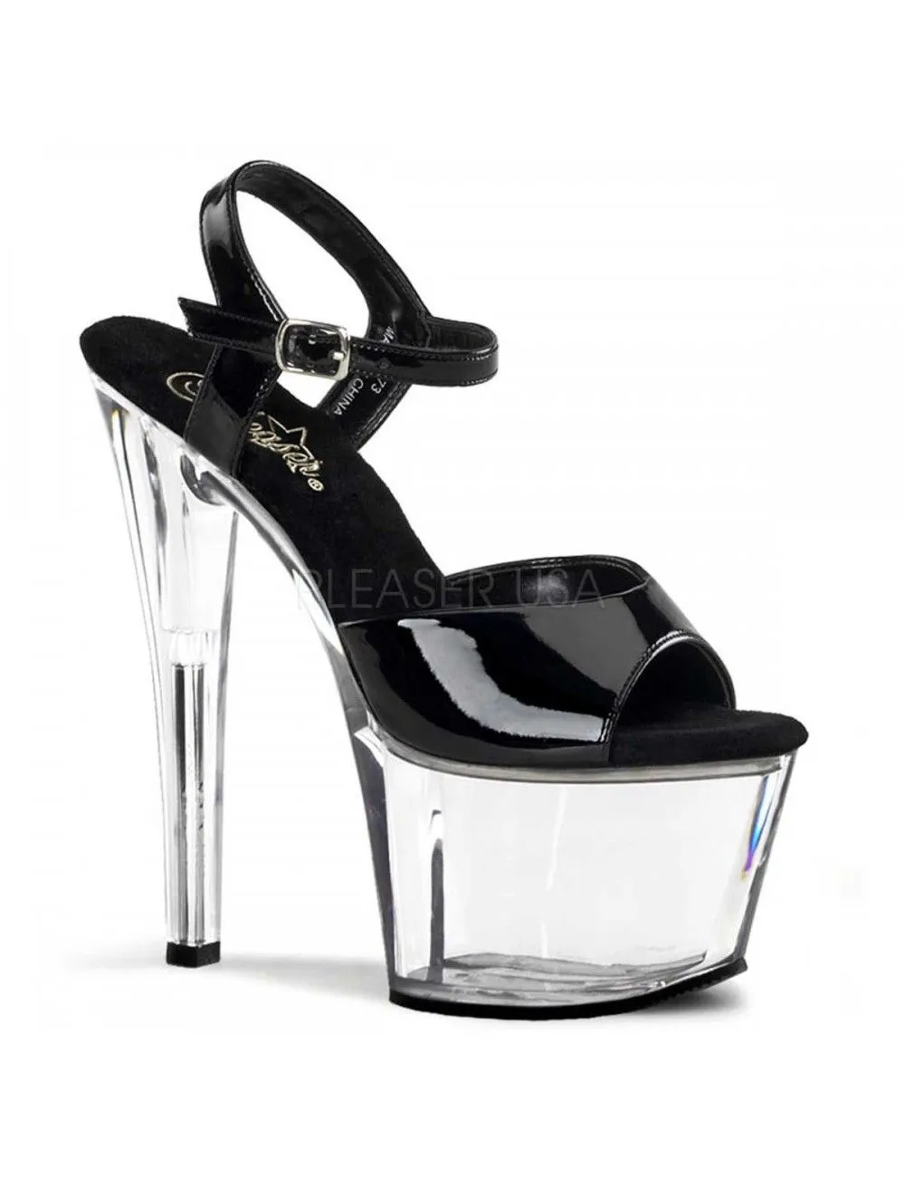 Pleaser USA Shoes Sandales Noires Plateforme Haut Talon Sky Pleaser
