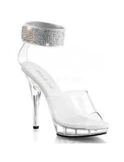 Pleaser USA Shoes Sandales Nu-pieds Strass & Transparent Fabulicious Pleaser