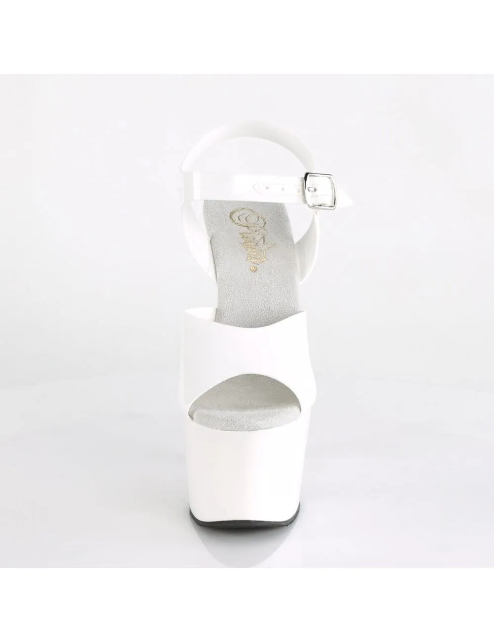 Pleaser USA Shoes Sandales Plateforme Adore 708N Blanc Vernis Pleaser – Image 2