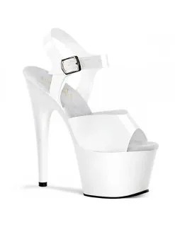 Pleaser USA Shoes Sandales Plateforme Adore 708N Blanc Vernis Pleaser