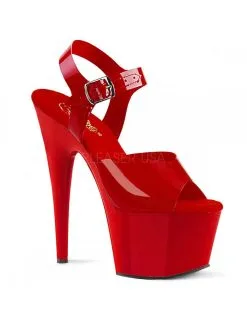 Pleaser USA Shoes Sandales Plateforme Adore 708N Rouge
