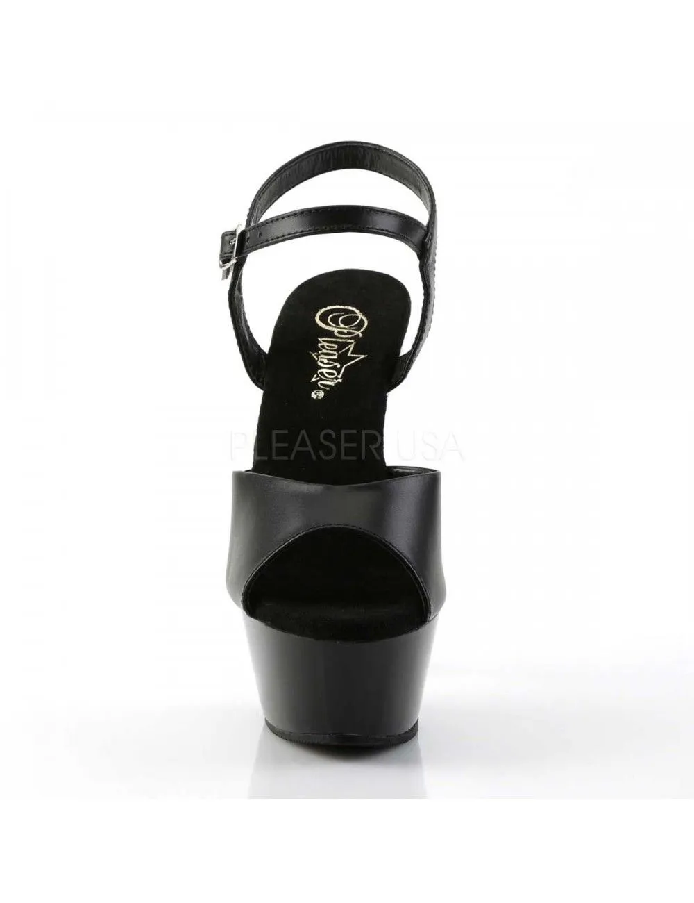 Pleaser USA Shoes Sandales Plateforme Cuir Noir PLEASER – Image 2