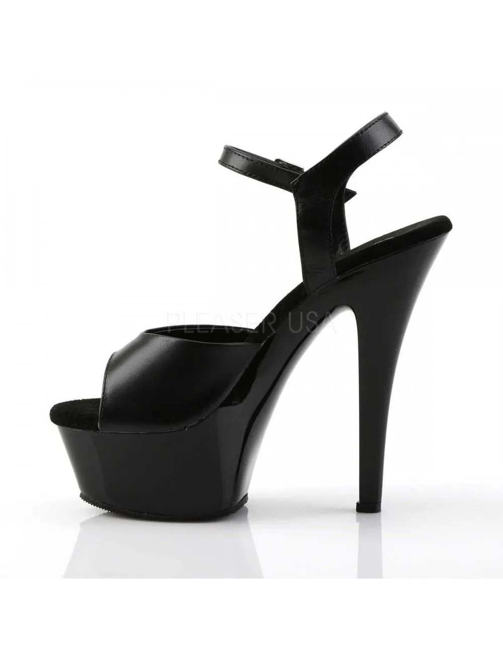 Pleaser USA Shoes Sandales Plateforme Cuir Noir PLEASER – Image 3