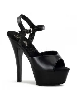 Pleaser USA Shoes Sandales Plateforme Cuir Noir PLEASER