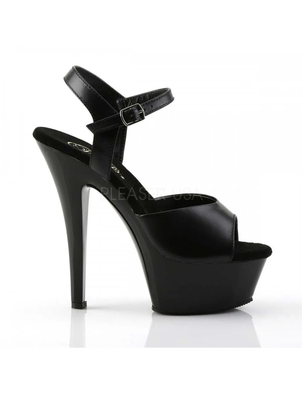 Pleaser USA Shoes Sandales Plateforme Cuir Noir PLEASER – Image 5