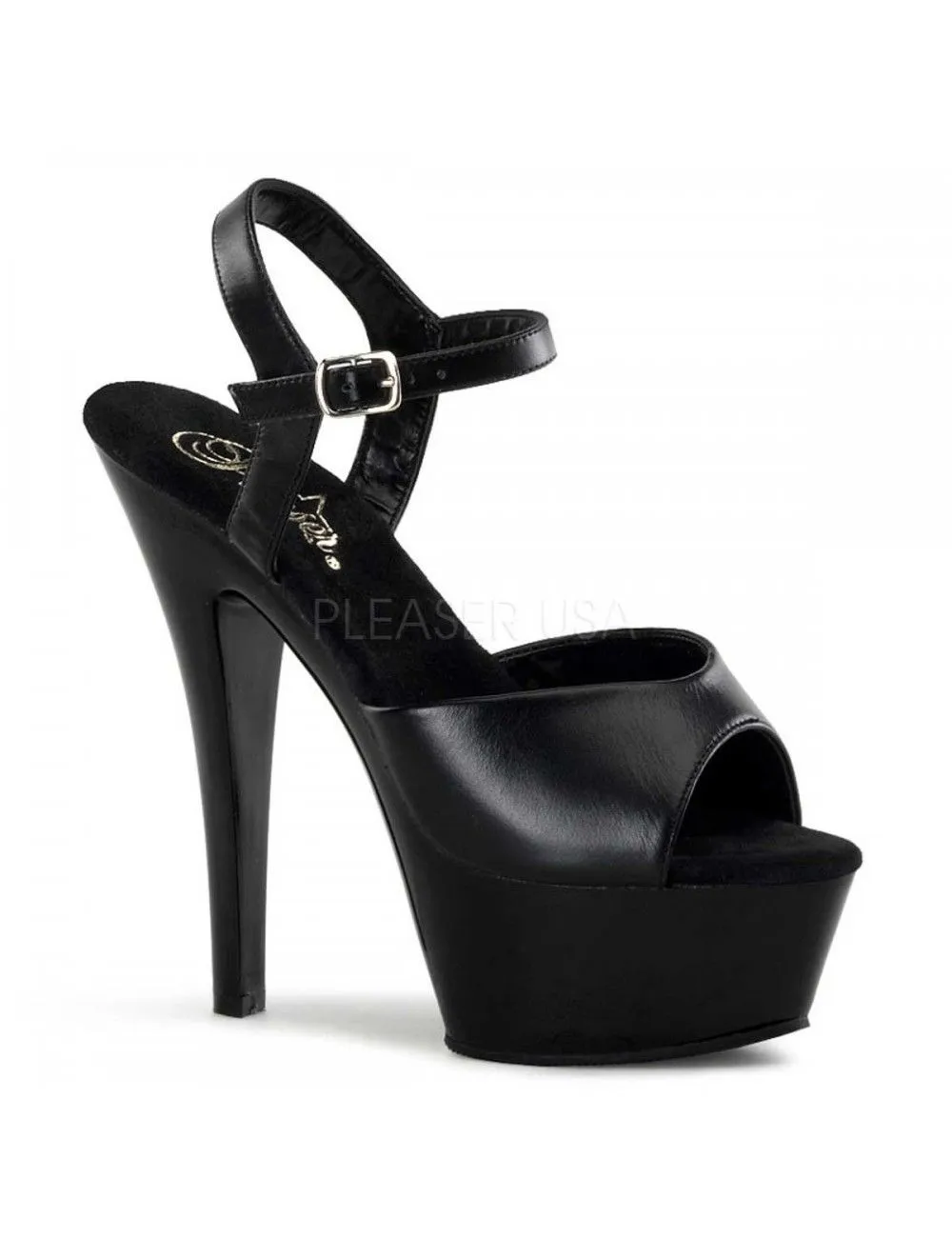 Pleaser USA Shoes Sandales Plateforme Cuir Noir PLEASER