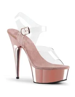 Pleaser USA Shoes Sandales Plateforme Delight-608 Or Rose