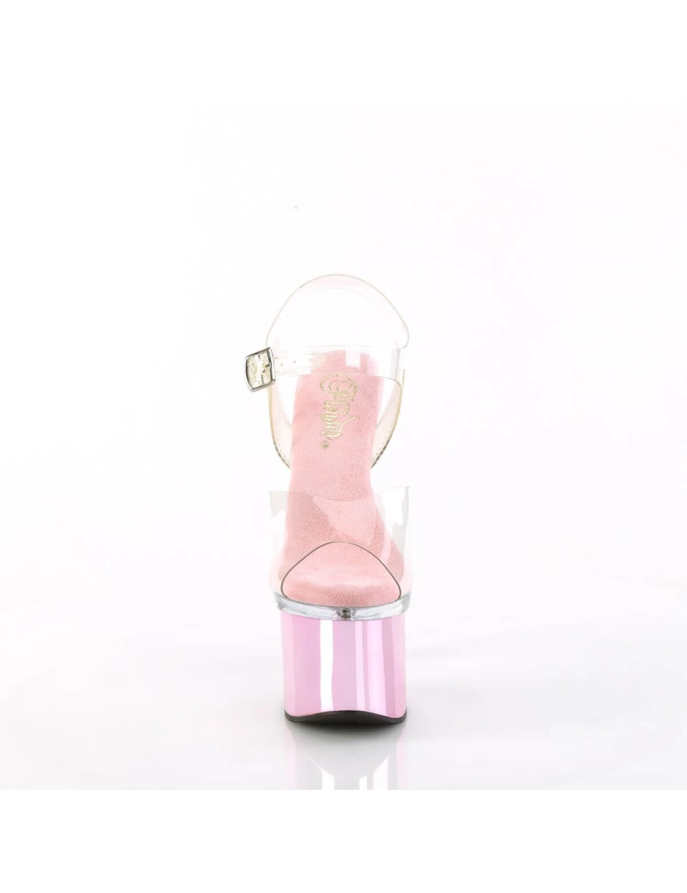 Pleaser USA Shoes Sandales Plateforme Esteem 708 Rose Chrome – Image 2