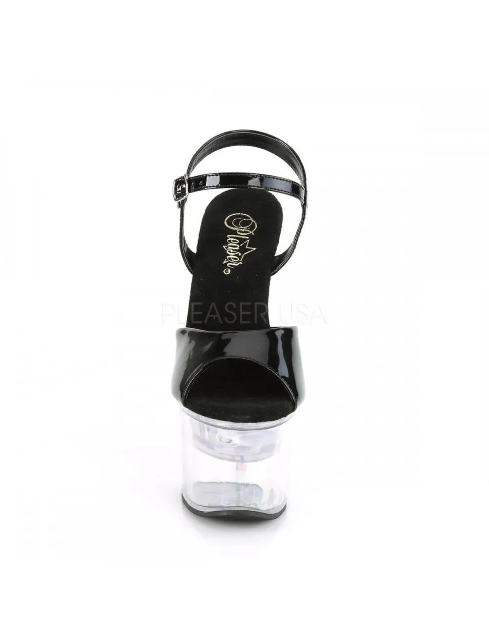 Pleaser USA Shoes Sandales Plateforme Flashdance Noir Brillant PLEASER – Image 2