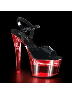 Pleaser USA Shoes Sandales Plateforme Flashdance Noir Brillant PLEASER
