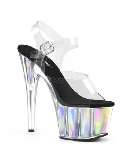 Pleaser USA Shoes Sandales Plateforme Hologramme Argent Sexy Pleaser