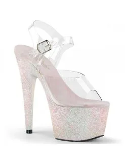 Pleaser USA Shoes Sandales Plateforme Mini Paillettes Opale Sexy Pleaser