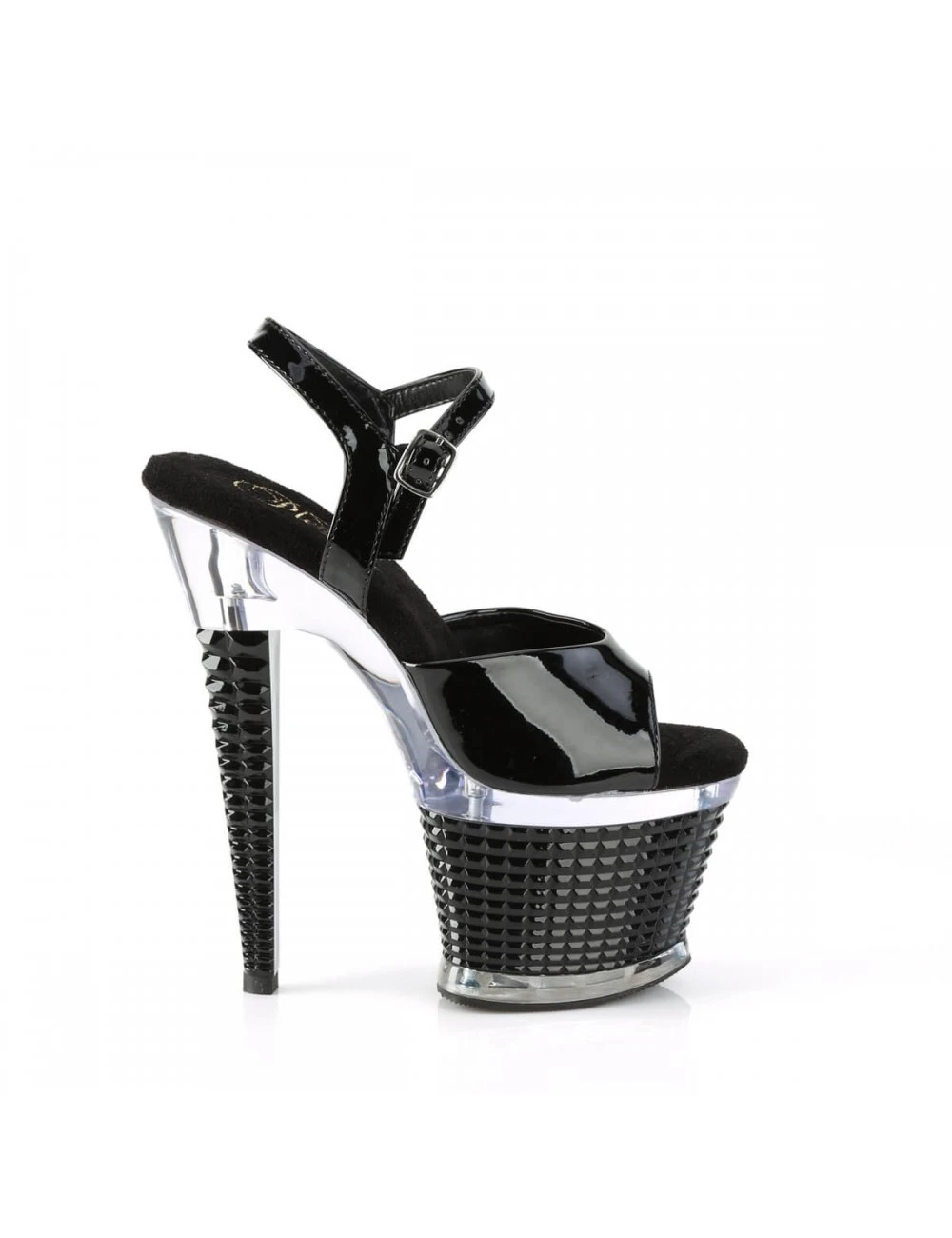 Pleaser USA Shoes Sandales Plateforme Noir Vernis Spectator 709 PLEASER – Image 3