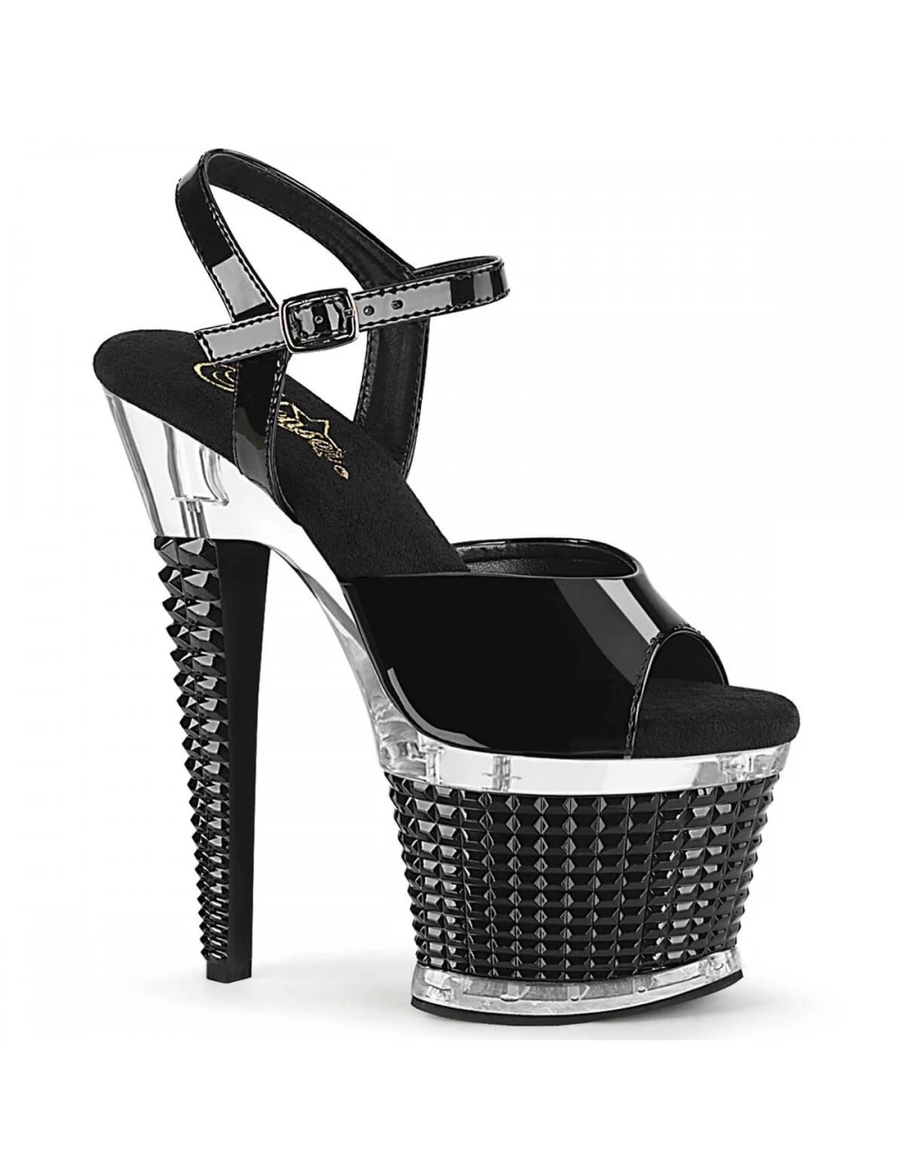 Pleaser USA Shoes Sandales Plateforme Noir Vernis Spectator 709 PLEASER
