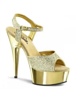 Pleaser USA Shoes Sandales Plateforme Or Et Strass PLEASER
