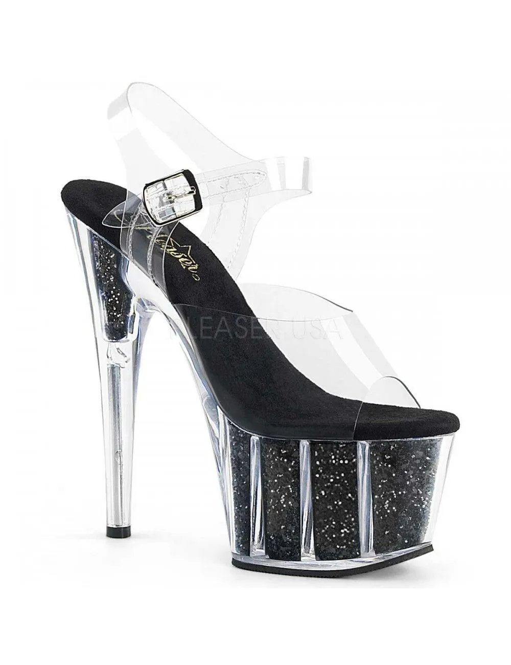 Pleaser USA Shoes Sandales Plateforme Pailleté Noir Sexy Pleaser