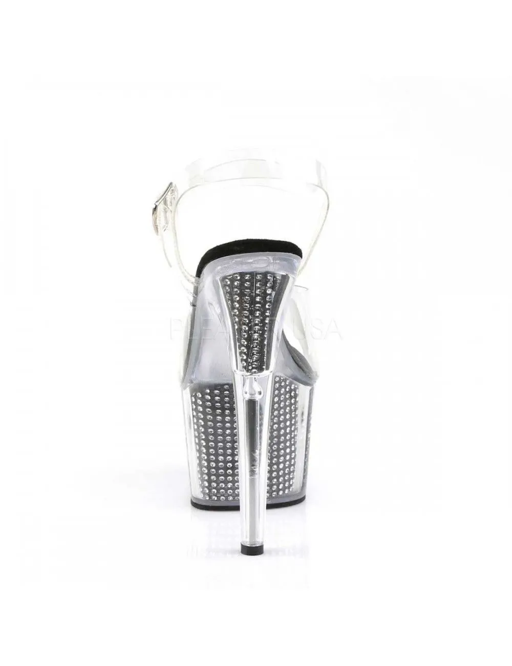 Pleaser USA Shoes Sandales Plateforme Pole Dance Argent Strass Pleaser – Image 4
