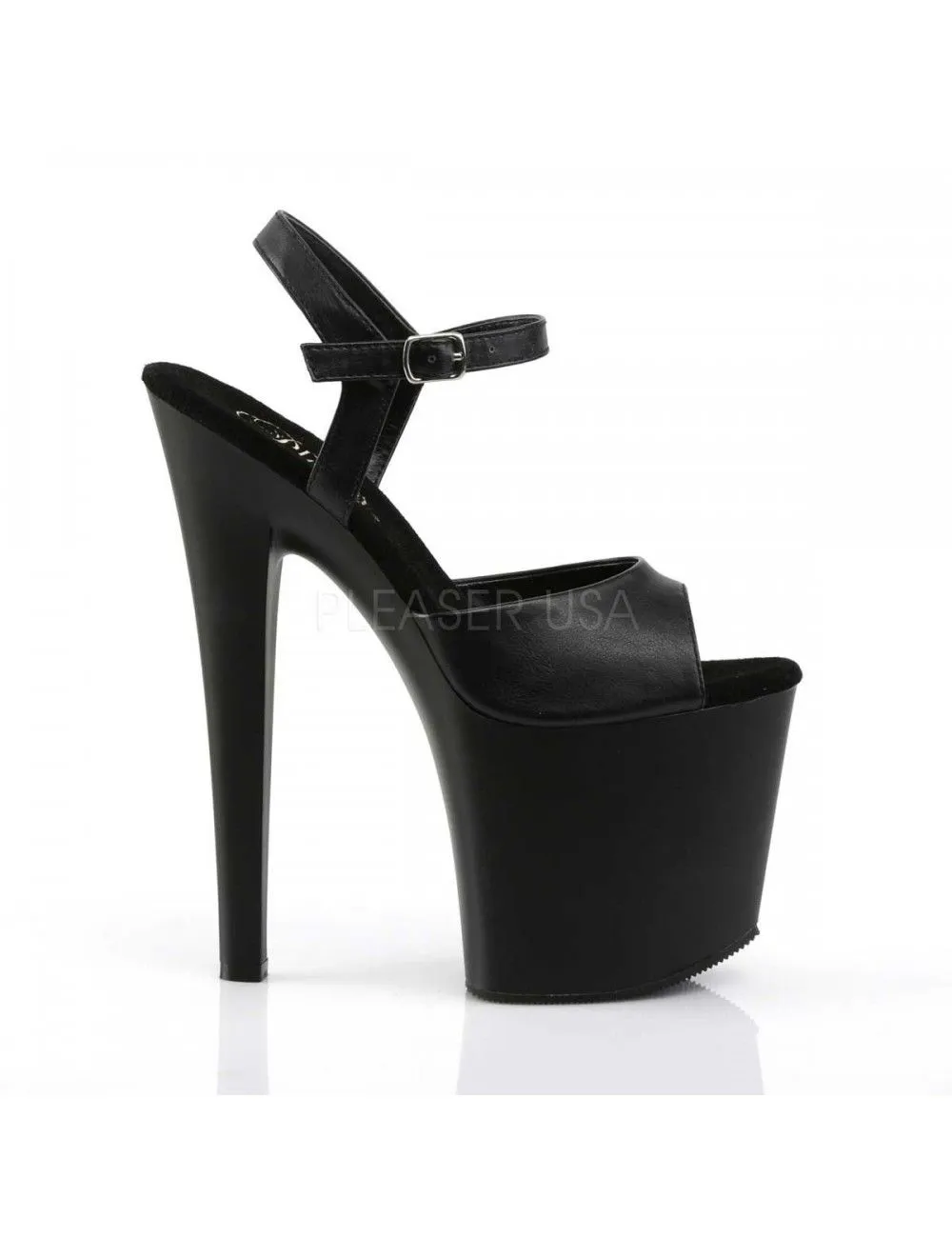 Pleaser USA Shoes Sandales Plateforme Talon Très Haut Noir Mat Taboo PLEASER – Image 5