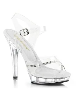 Pleaser USA Shoes Sandales Plateforme Transparente Cover Strass Pleaser