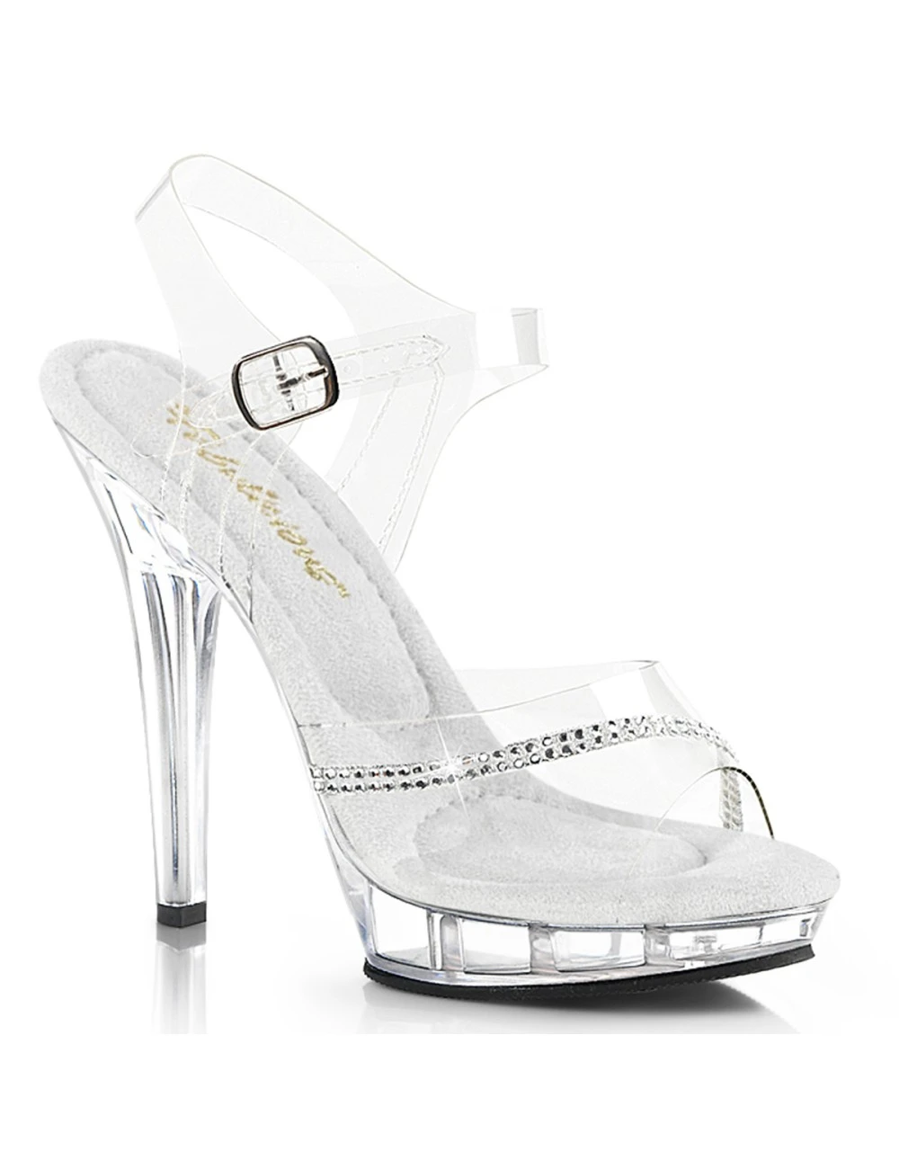 Pleaser USA Shoes Sandales Plateforme Transparente Cover Strass Pleaser