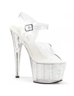 Pleaser USA Shoes Sandales Plateforme Transparente Pailleté Sexy Pleaser