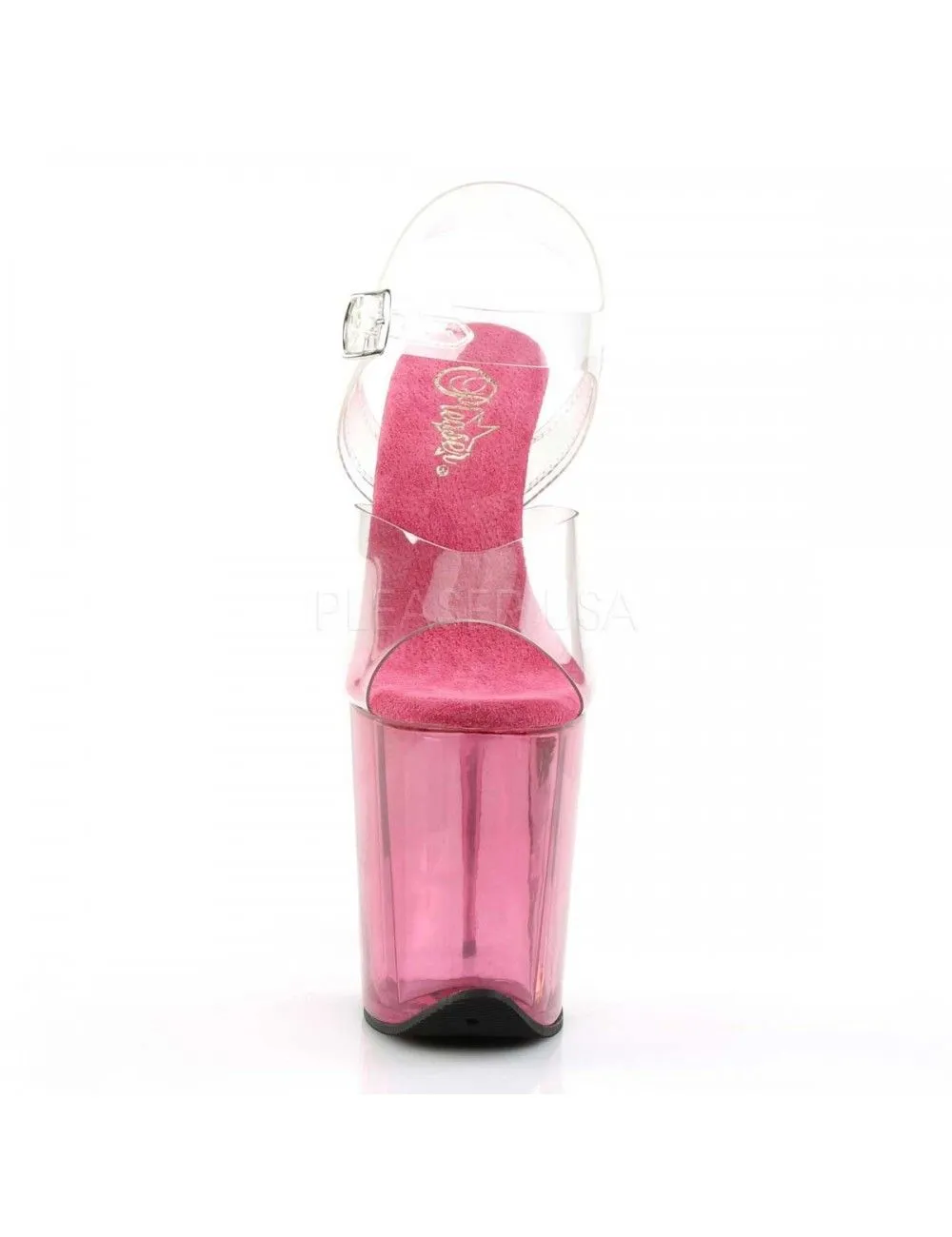 Pleaser USA Shoes Sandales Plateforme Transparente Rose Très Haut Talon Pleaser – Image 2