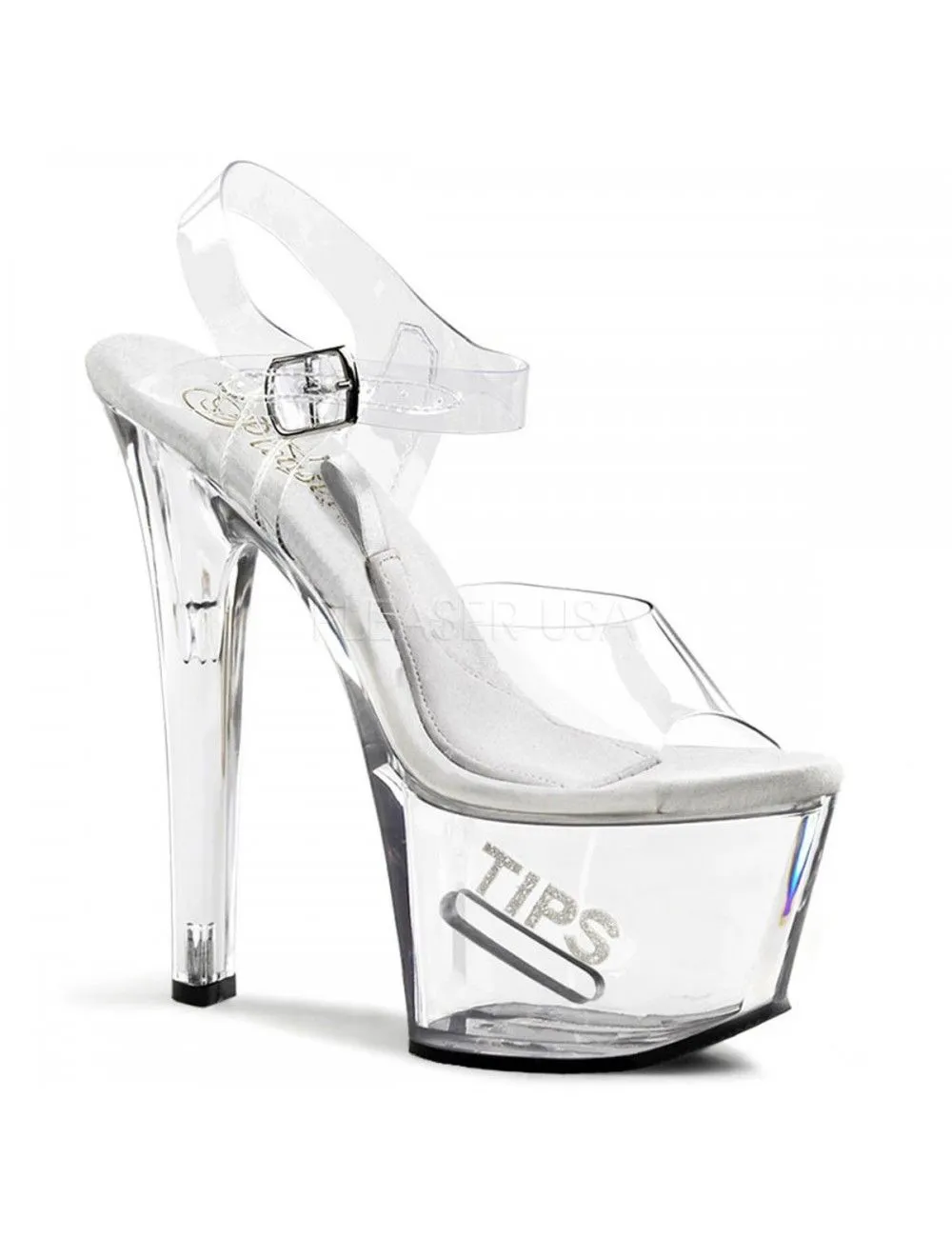 Pleaser USA Shoes Sandales Plateforme Transparente Spécial Tips Pleaser