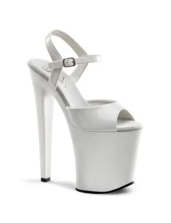 Pleaser USA Shoes Sandales Plateformes Blanc Vernis Xtrem 809