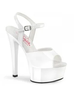 Pleaser USA Shoes Sandales Plateformes Gleam 609 Blanc PLEASER