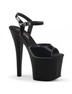 Pleaser USA Shoes Sandales Plateformes Haut Talon Noir Vernis Radiant Pleaser