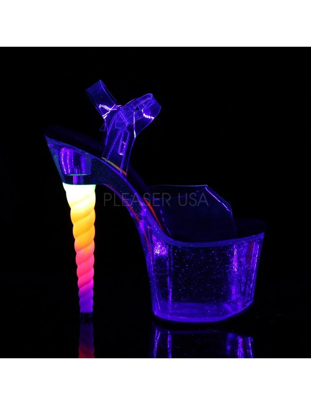 Pleaser USA Shoes Sandales Plateformes Haut Talon Unicorn Multicolor Pleaser – Image 5