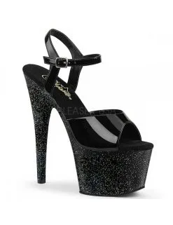 Pleaser USA Shoes Sandales Plateformes Noir Et Paillètes PLEASER