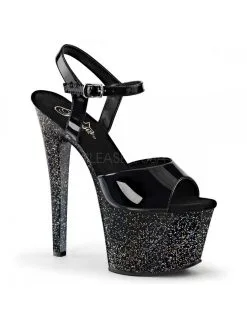 Pleaser USA Shoes Sandales Plateformes Noir Pailleté Sky PLEASER