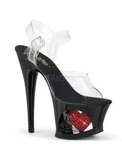 Pleaser USA Shoes Sandales Plateformes Noir Sexy Coeur PLEASER