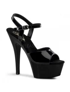 Pleaser USA Shoes Sandales Plateformes Noir Vernis Kiss 209
