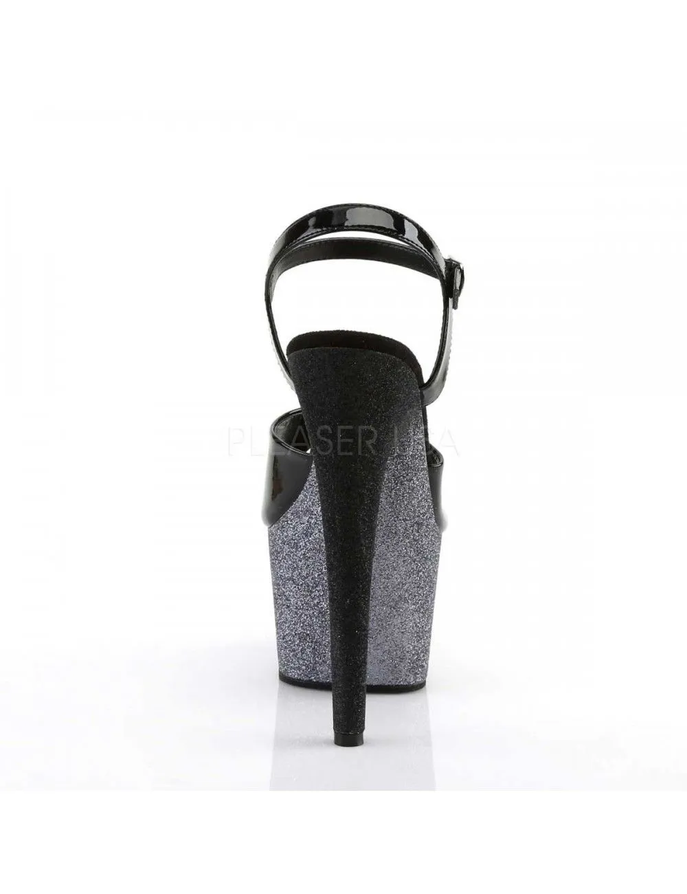 Pleaser USA Shoes Sandales Plateformes Pailletées Talons Vertigineux Gris Noir PLEASER – Image 4