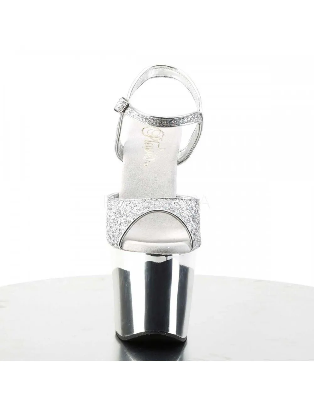 Pleaser USA Shoes Sandales Plateformes Revolver Argent Strass Pleaser – Image 2