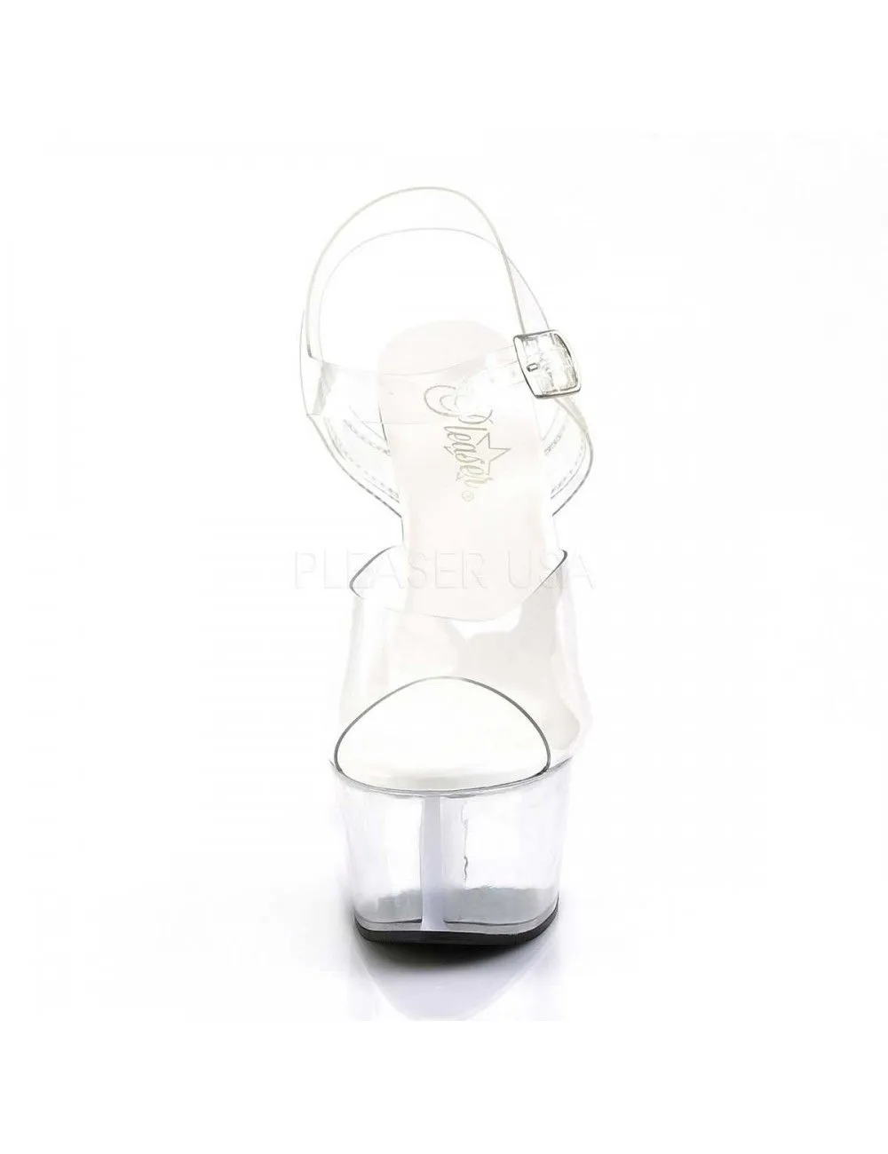 Pleaser USA Shoes Sandales Plateformes Transparente Semelle Vegan Blanche Pleaser – Image 2