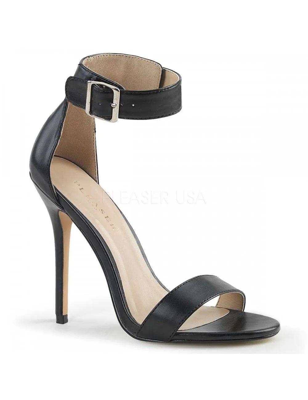 Pleaser USA Shoes Sandales Talon Aiguille Noir Mat Pleaser