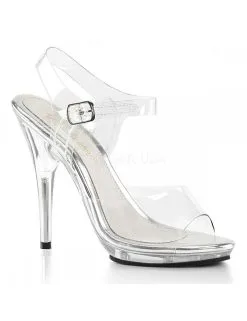 Pleaser USA Shoes Sandales Talons Aiguilles Transparente Et Argent Fabulicious Pleaser