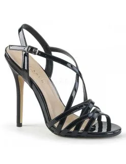 Pleaser USA Shoes Sandales Talons Haut à Brides Noir Vernis Chic PLEASER