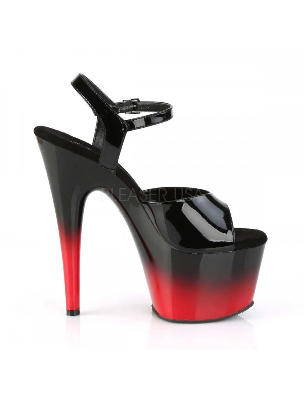 Pleaser USA Shoes Sandales Talons Vertigineux Fusion Noir Rouge PLEASER – Image 5