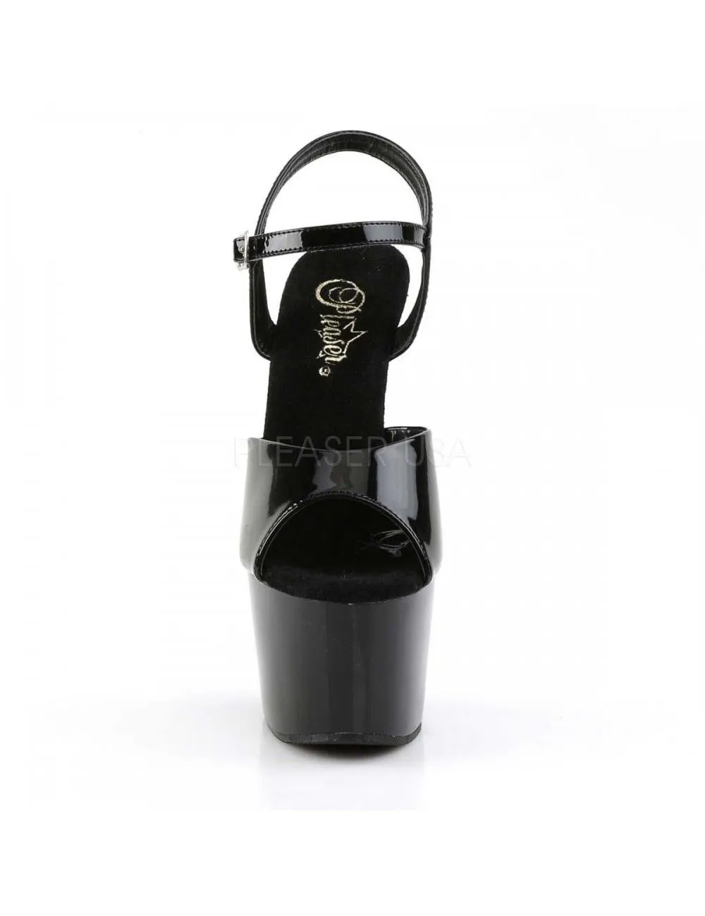 Pleaser USA Shoes Sandales Talons Vertigineux Noir Brillant PLEASER – Image 2