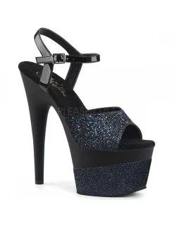 Pleaser USA Shoes Sandales Talons Vertigineux Noir Pailletées PLEASER