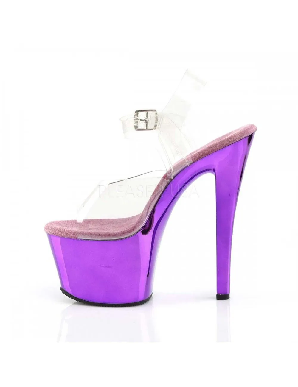 Pleaser USA Shoes Sandales Transparente Et Fun Mauve PLEASER – Image 3