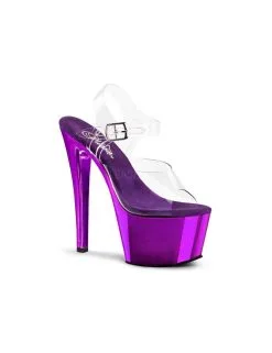 Pleaser USA Shoes Sandales Transparente Et Fun Mauve PLEASER