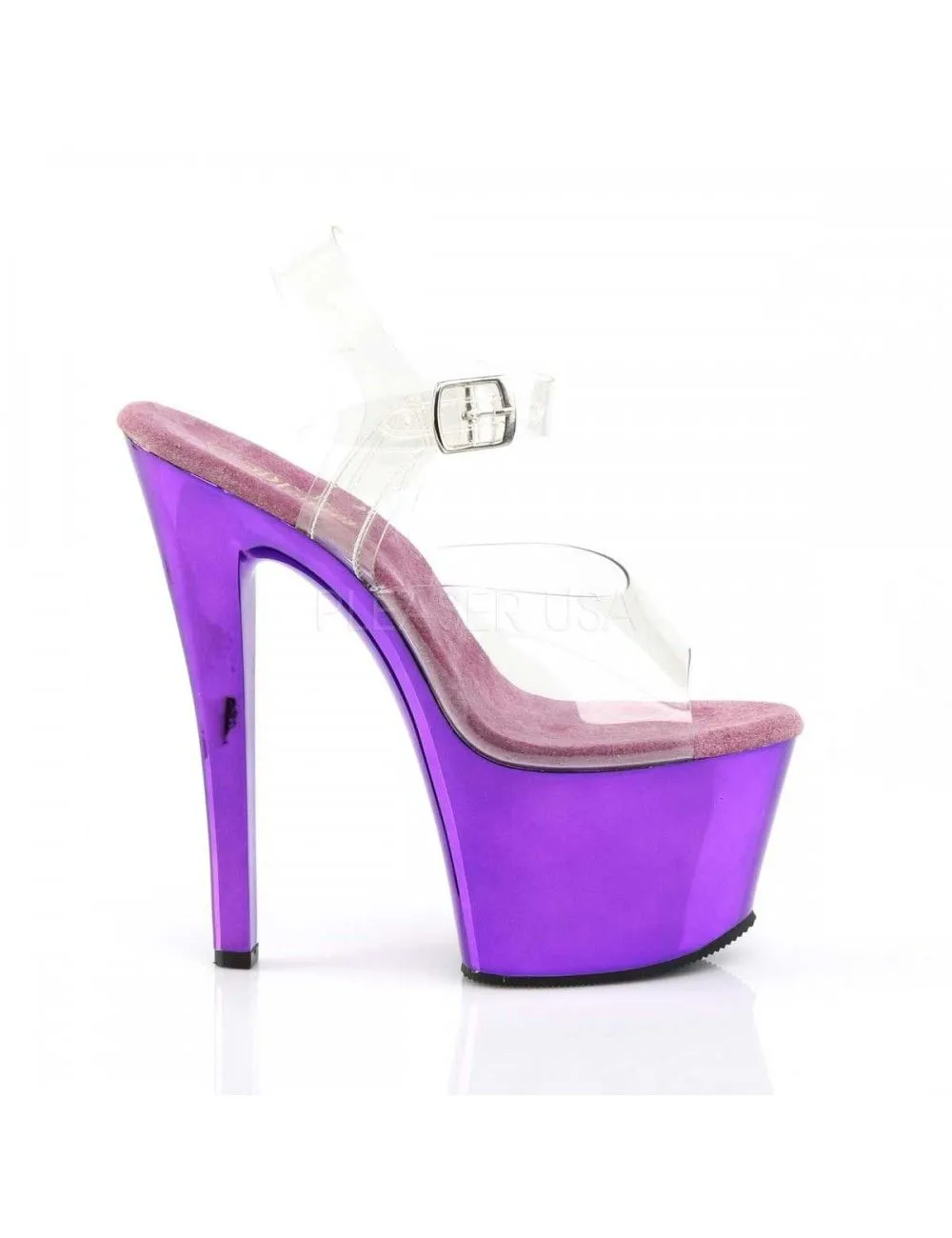 Pleaser USA Shoes Sandales Transparente Et Fun Mauve PLEASER – Image 5